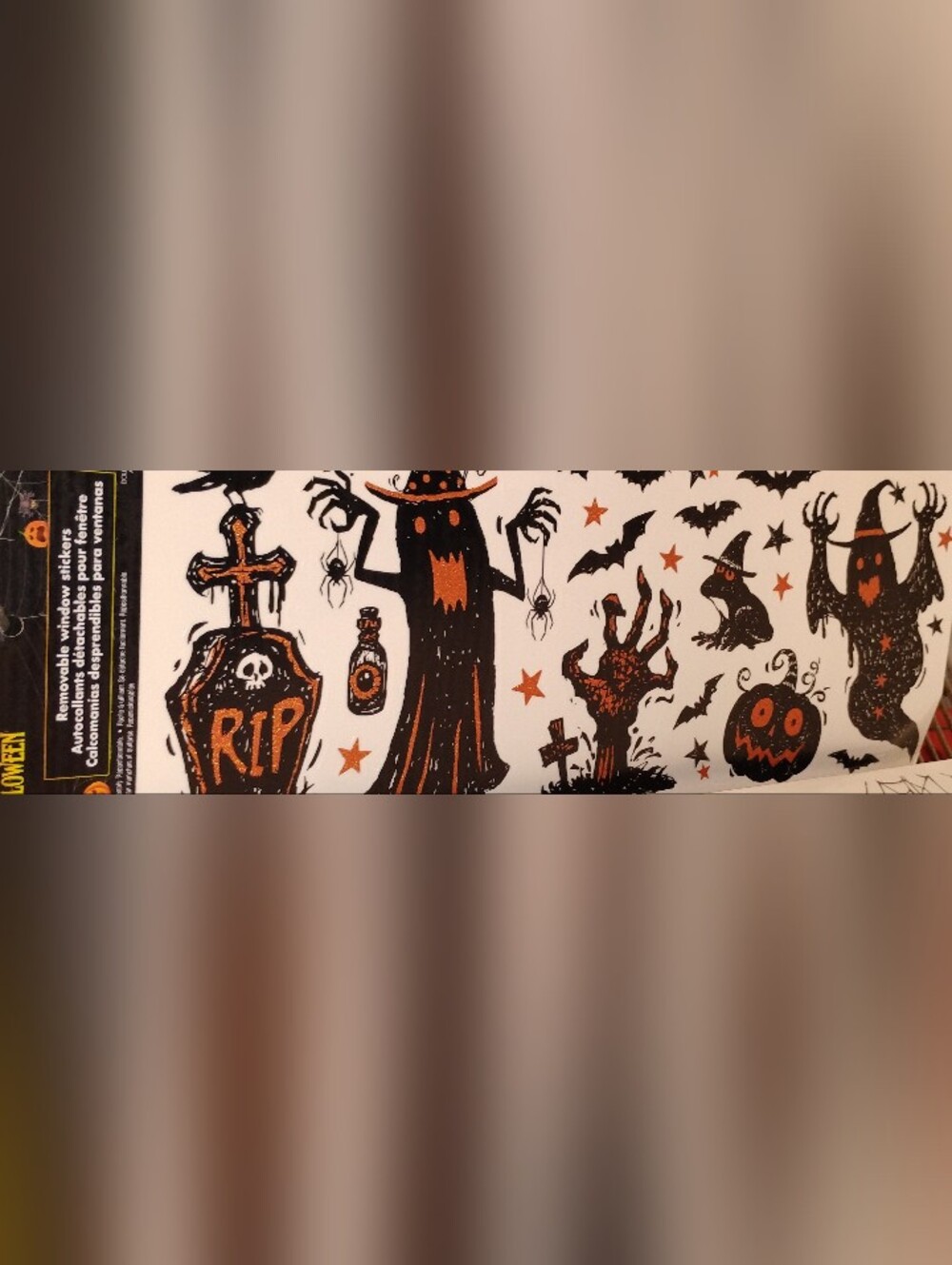 Halloween Ghost & Pumpkin Window Stickers – Black and Orange